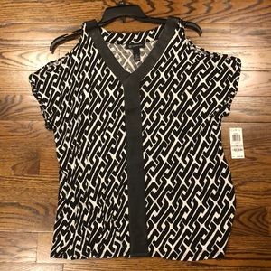 New! Black white inc dress shirt 1x